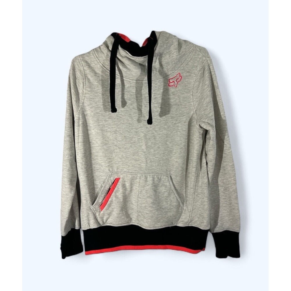FOX RACING HOODIE WOMENS MEDIUM GRAY PINK